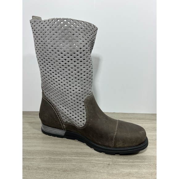 Sorel Major Pull On Boot Brown Leather Perforated Womens Sz 8 - Picture 5 of 9